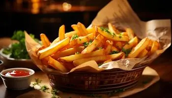 French Fries By Wooden Spoon 