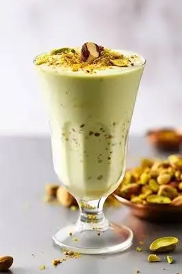 Kesar Pista Shake By Wooden Spoon